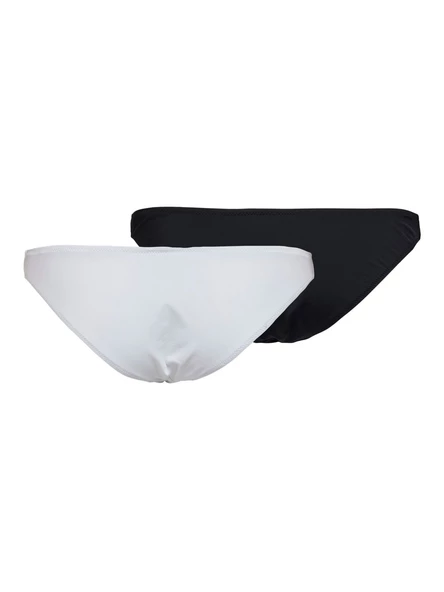 Only Minimalist Bikini Altı 2'li Set - Siyah Beyaz - Plaj Modası - 3