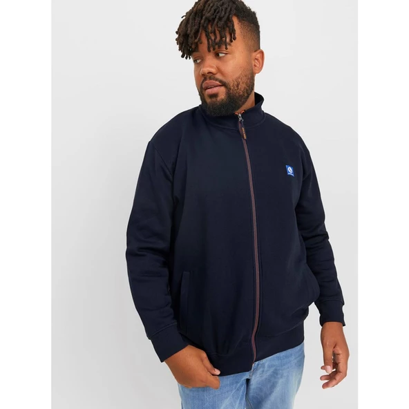 Jack&Jones Erkek Oversize Fermuarlı Yaka Sweatshirt - Günlük Kullanım - 3