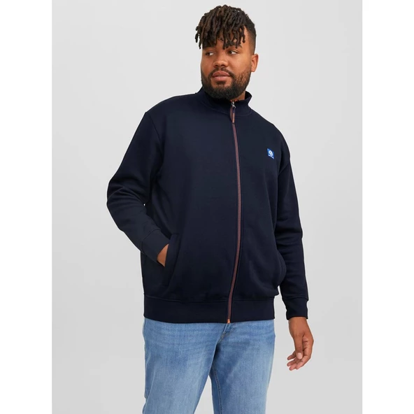 Jack&Jones Erkek Oversize Fermuarlı Yaka Sweatshirt - Günlük Kullanım - 2
