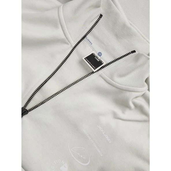 Jack&Jones Erkek Minimalist Yarım Fermuarlı Uzun Kol Sweatshirt - 7