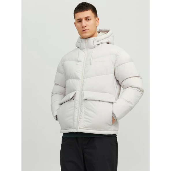Jack&Jones Erkek Oversize Kapüşonlu Şişme Mont - Günlük Stil