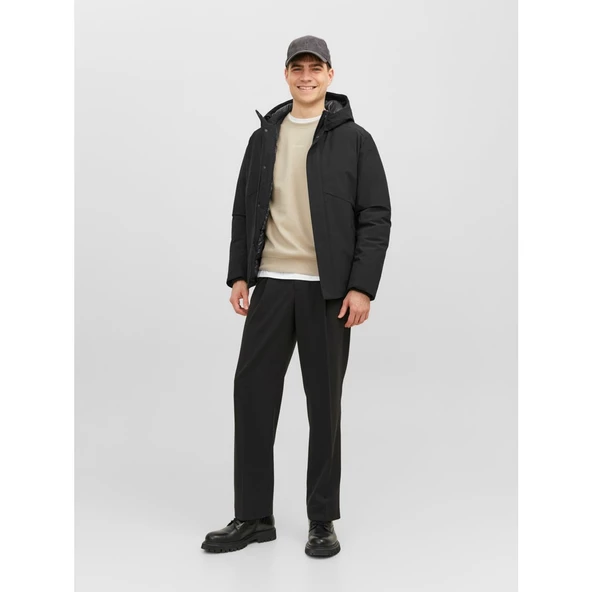 Jack&Jones Minimalist Kapüşonlu Erkek Mont - Regular Fit - Günlük Kullanım - 11