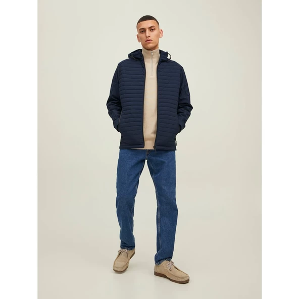 Jack&Jones Minimalist Kapüşonlu Erkek Mont - Günlük Stil - 7