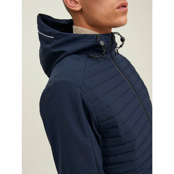 Jack&Jones Minimalist Kapüşonlu Erkek Mont - Günlük Stil - 11