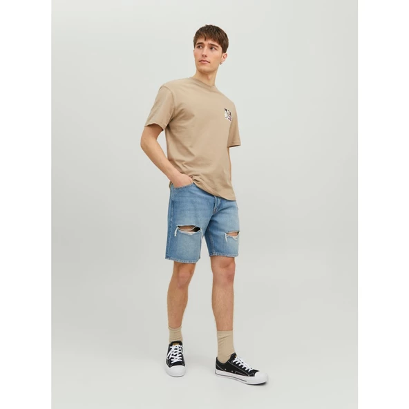 Jack&Jones Oversize Yırtık Detaylı Denim Şort - Rahat ve Şık - 7