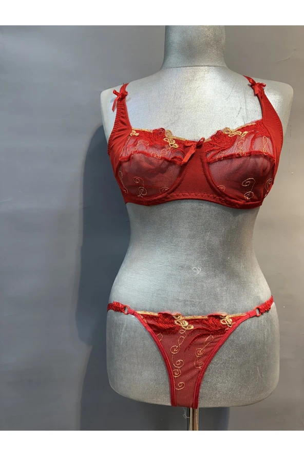 KIRMIZI BRALET SÜTYEN TAKIM