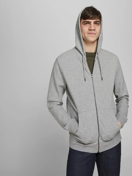 Jack&Jones Oversize Fermuarlı Kapüşonlu Erkek Sweatshirt - Günlük ve Spor - 2