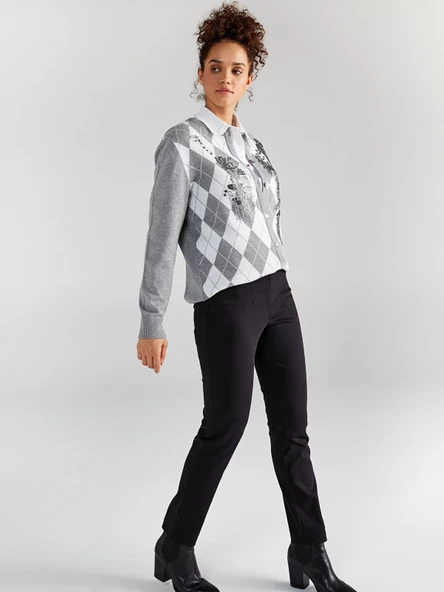 Faik Sönmez Minimalist Crop Kadın Pantolon - Günlük & İş - 9