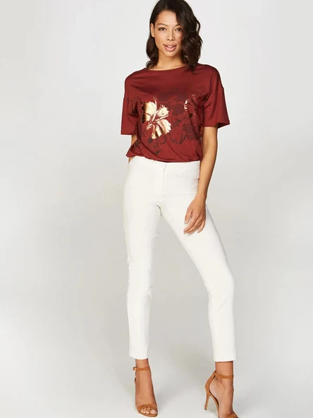 Faik Sönmez Minimalist Crop Kadın Pantolon - Günlük & İş - 3