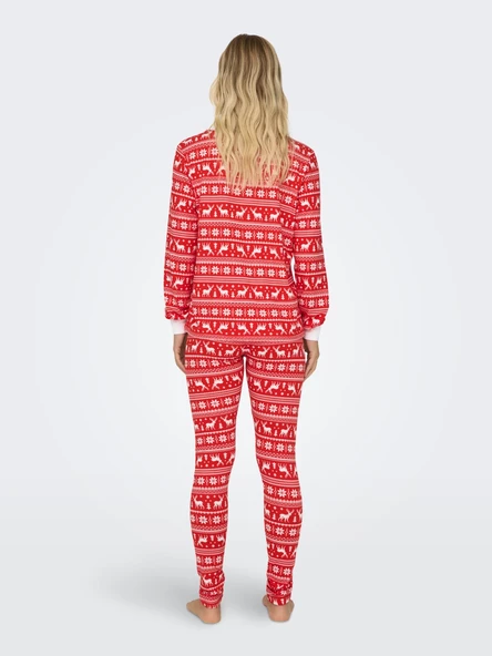 Only Uzun Kol Gece Pijama Takımı - Rahat ve Sıcak Kışlık Desen - 7