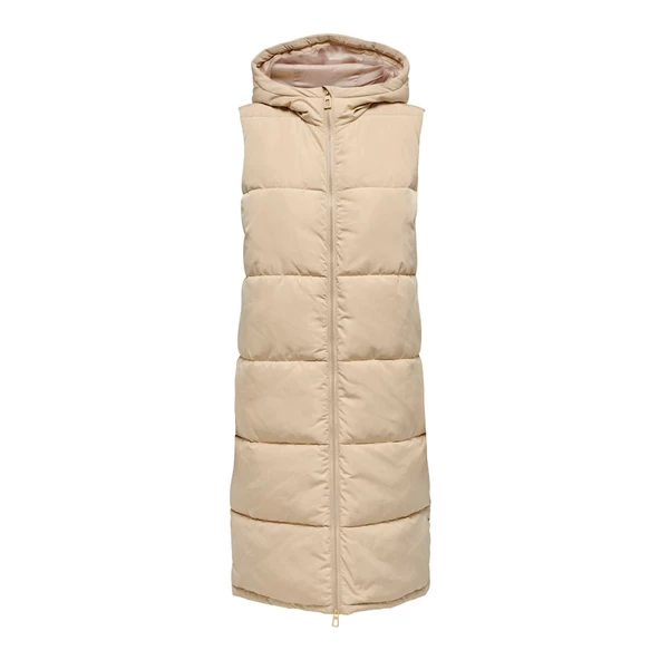 Only Kapüşonlu Midi Oversize Yelek - Günlük Şıklık - 10