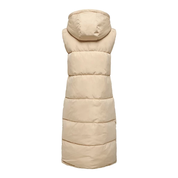 Only Kapüşonlu Midi Oversize Yelek - Günlük Şıklık - 12