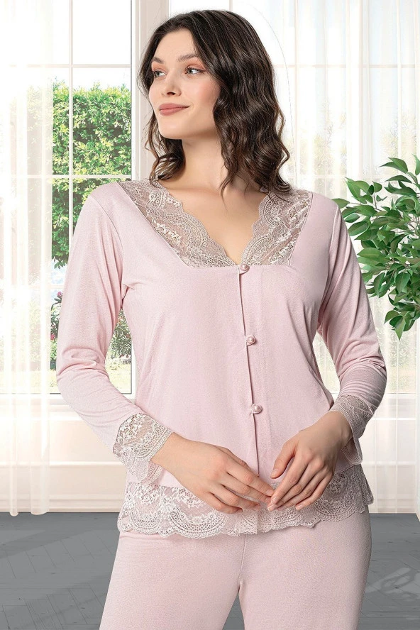 Kadın Çeyizlik Dantelli Penye 6'lı Set - Resim 2