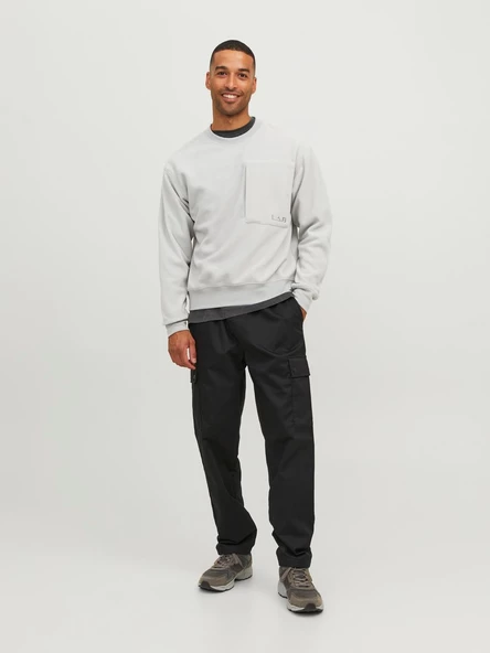 Jack&Jones Erkek Oversize Sweatshirt - Minimalist Stil - Günlük Kullanım - 12