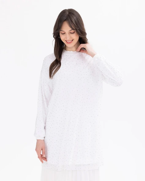SCL Kadın Oversize Uzun Kol Midi Tunik - Minimalist Tasarım - 12