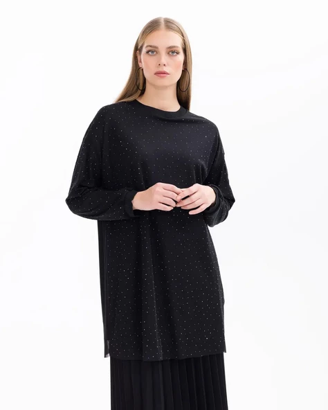 SCL Kadın Oversize Uzun Kol Midi Tunik - Minimalist Tasarım