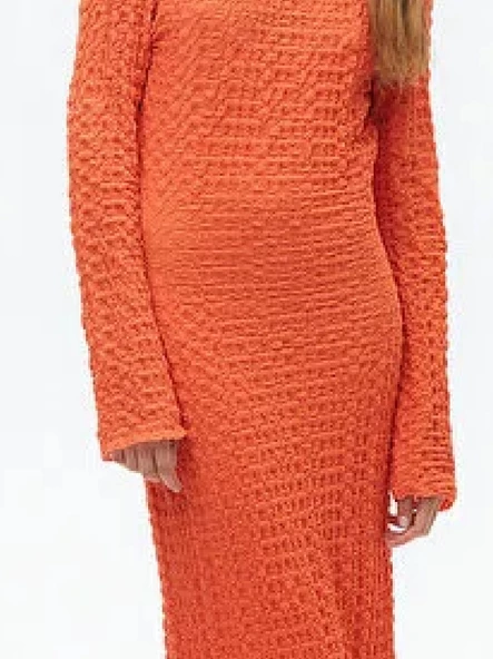 Nocturne Oversize Maxi Elbise - Uzun Kol - Minimalist Stil - Resim 7