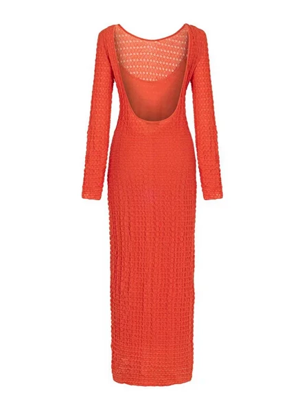 Nocturne Oversize Maxi Elbise - Uzun Kol - Minimalist Stil - Resim 6