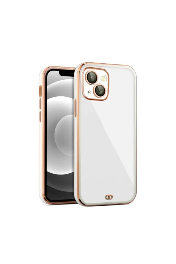 iPhone 14 Plus Arka kapak Kılıf Beyaz kenarlı rose ürün görseli 1