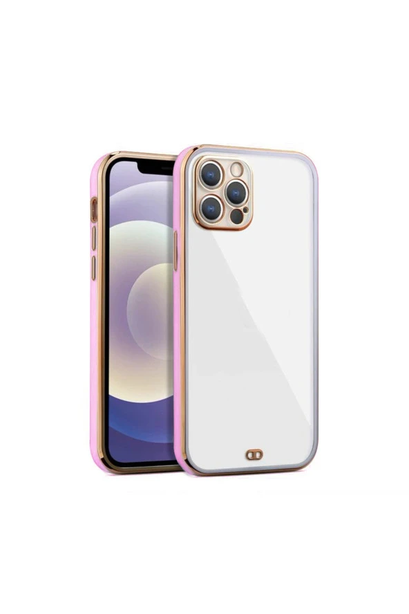 iPhone 13 Pro Arka kapak Kılıf Pembe kenarlı rose ürün görseli 1