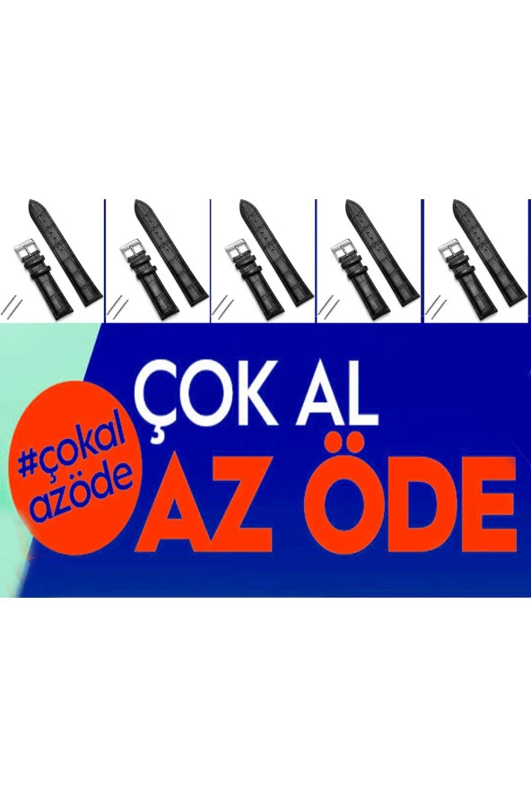 Siyah Kroko Hakiki Dana Derisi Çok Al Az Öde 22 mm 5 Adet fiyatıdir ürün görseli 1