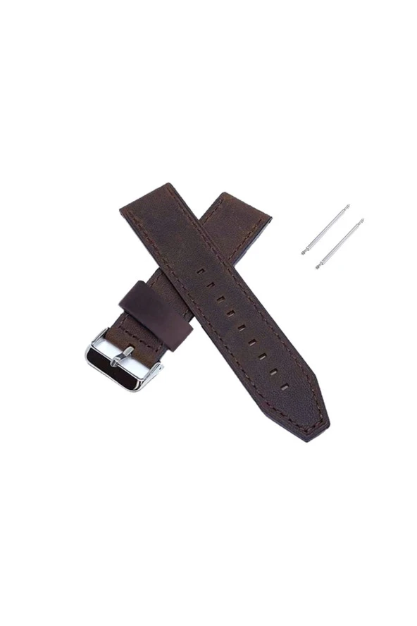 60-fossil Uyumlu Hakiki < 9 >deri Saat Kordonu 22 Mm Kahverengi ürün görseli 1