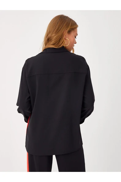 Faik Sönmez Oversize Gömlek Yaka Uzun Kol Midi Kadın Tunik - Günlük Şık - 3