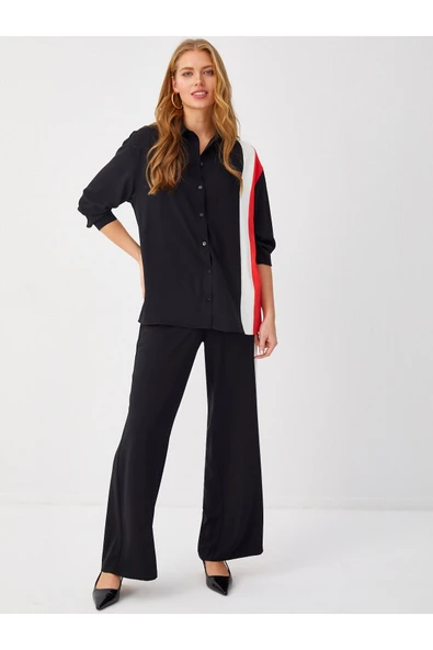 Faik Sönmez Oversize Gömlek Yaka Uzun Kol Midi Kadın Tunik - Günlük Şık