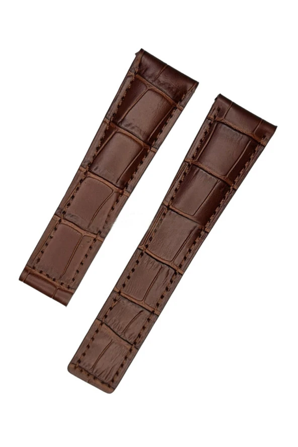 Carrera Uyumlu 24x20 Kahverenk Deri Saat Kordonu ürün görseli 1