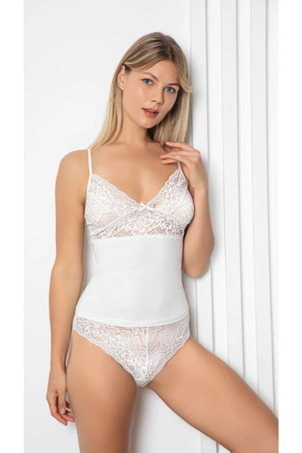 Dantelli Penye Atlet Külot Kaşkorse Set ürün görseli