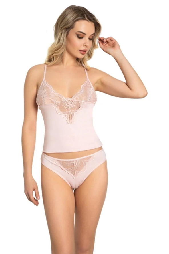 Dantelli Penye Atlet Külot  Kaşkorse Set ürün görseli