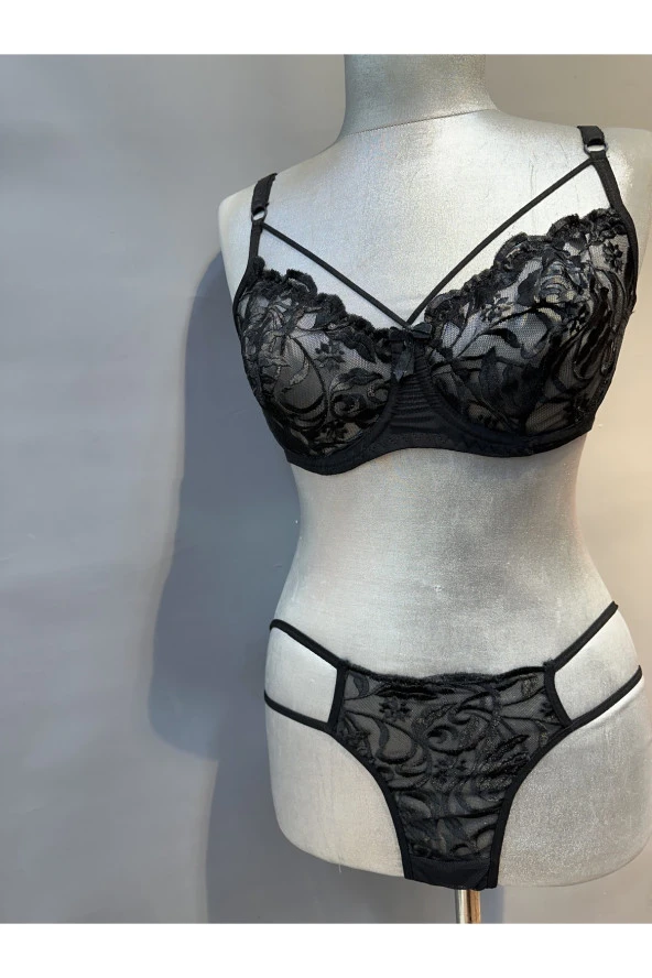 SİYAH NAKIŞLI BRALET TAKIM - Resim 2