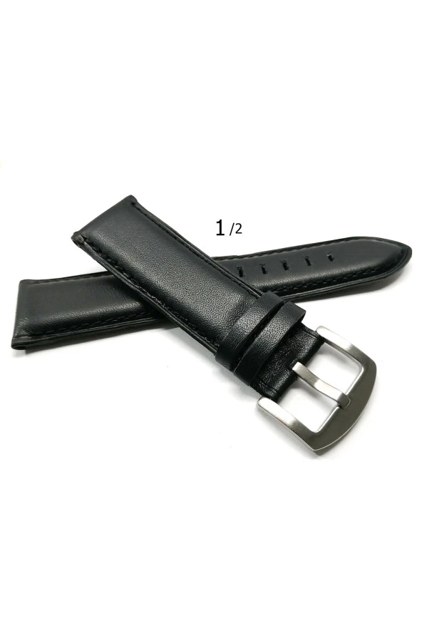 Hakiki Deri her markaya  uygun 22  mm siyah  deri saat kordonu   1 /2 ürün görseli