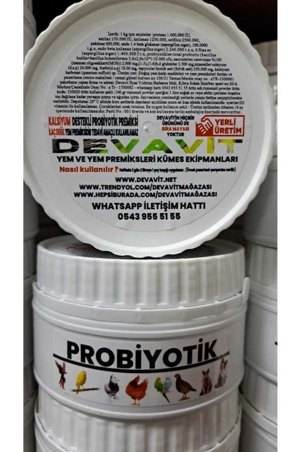 Papağan Yemi Papağan Maması Probiyotik 250 gr