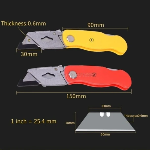Çakı Tipi Halı Falçatası Katlanır Maket Bıçağı - Resim 3