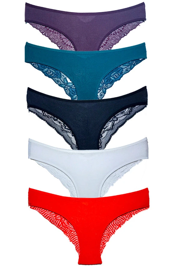 5'li Dantelli Kadın Külot Üçgen Kalıp Kadın Külot ürün görseli