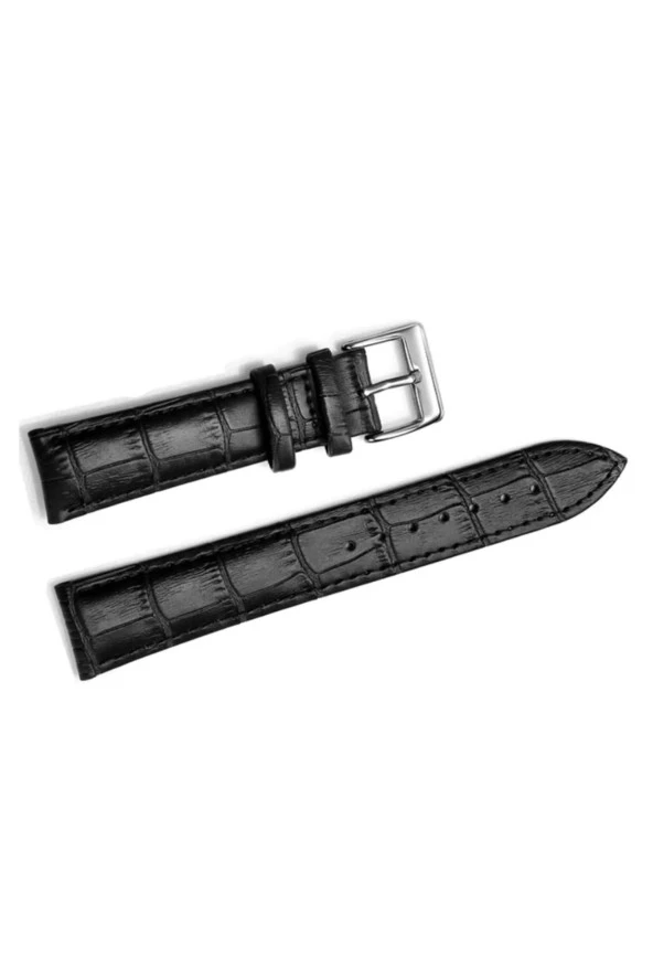 Seiko Saat Uyumlu 22 Milim Croco Siyah Renk Deri ürün görseli