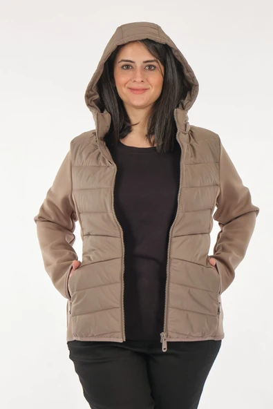 Faik Sönmez Kapüşonlu Minimalist Kadın Mont - Günlük Kullanım - 6