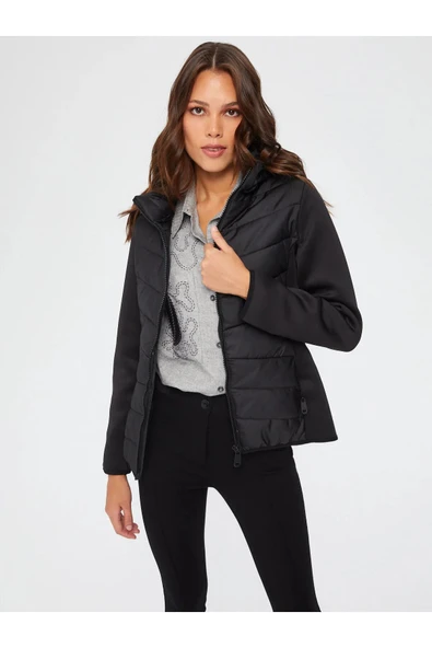 Faik Sönmez Kapüşonlu Minimalist Kadın Mont - Günlük Kullanım - 7