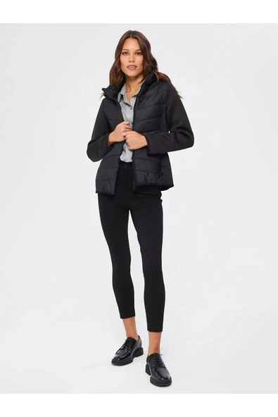 Faik Sönmez Kapüşonlu Minimalist Kadın Mont - Günlük Kullanım - 8