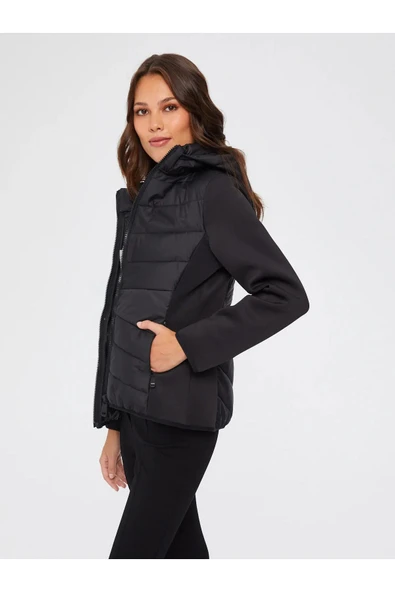 Faik Sönmez Kapüşonlu Minimalist Kadın Mont - Günlük Kullanım - 9