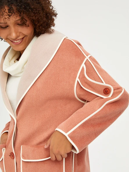 Faik Sönmez Oversize Midi Kaban - Minimalist Tasarım - 8