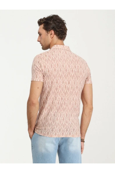 Kip Minimalist Desen Polo Yaka Kısa Kol Erkek T-Shirt TSH-1322 - 5