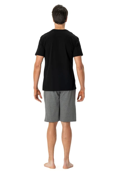U.s. Polo Assn. 18775 Erkek Yuvarlak Yaka Kısa Kollu Şortlu Pijama Takımı - 4