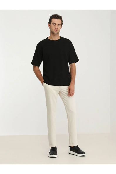 Kip Oversize Kısa Kol Yuvarlak Yaka Minimalist Erkek T-Shirt TSH-1348 - Günlük Kullanım - 12