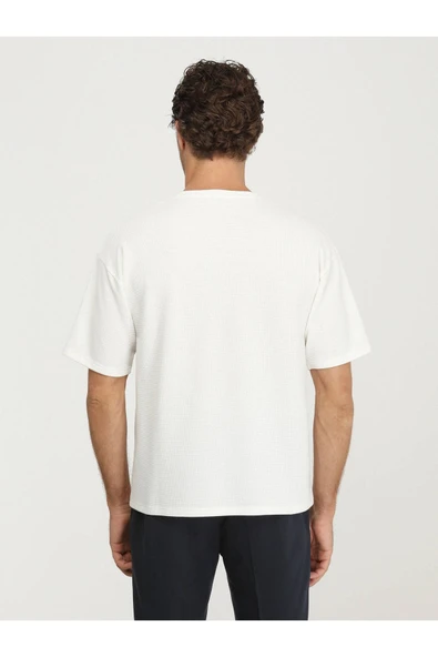 Kip Oversize Kısa Kol Yuvarlak Yaka Minimalist Erkek T-Shirt TSH-1348 - Günlük Kullanım - 10