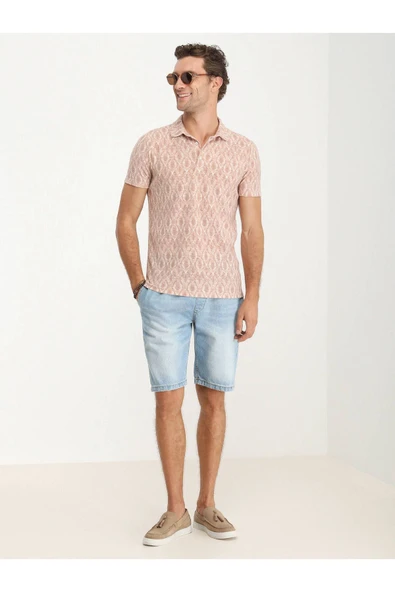 Kip Minimalist Desen Polo Yaka Kısa Kol Erkek T-Shirt TSH-1322 - 2