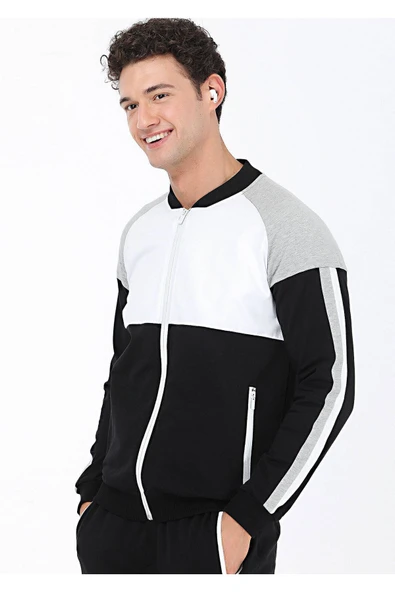 Kip Erkek Oversize Fermuarlı Sweatshirt - Minimalist Spor Tarzı - 4
