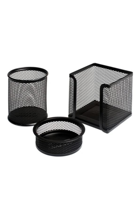 Lotte Metal Perfore 3`lü Set Siyah - 1