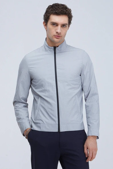 Kip Minimalist Fermuarlı Uzun Kol Erkek Mont - Günlük ve Şık - 2